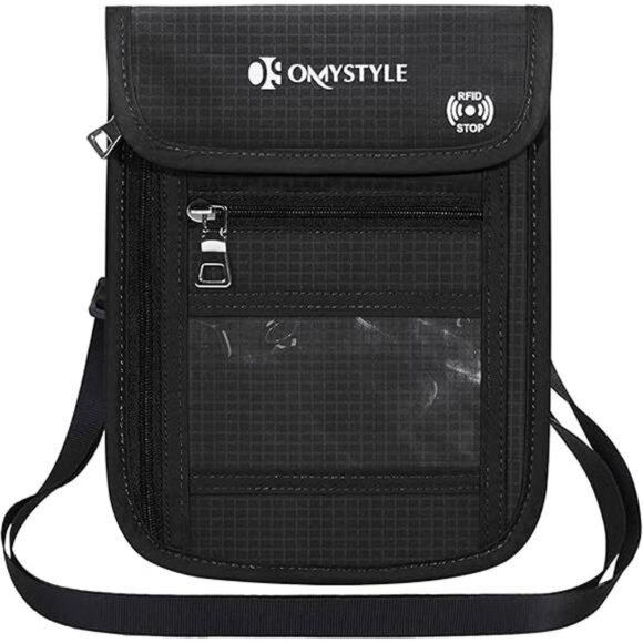 Neck Wallet, RFID Passport Holder for Travel, Adjustable Neck Strap - Picture 7 of 14